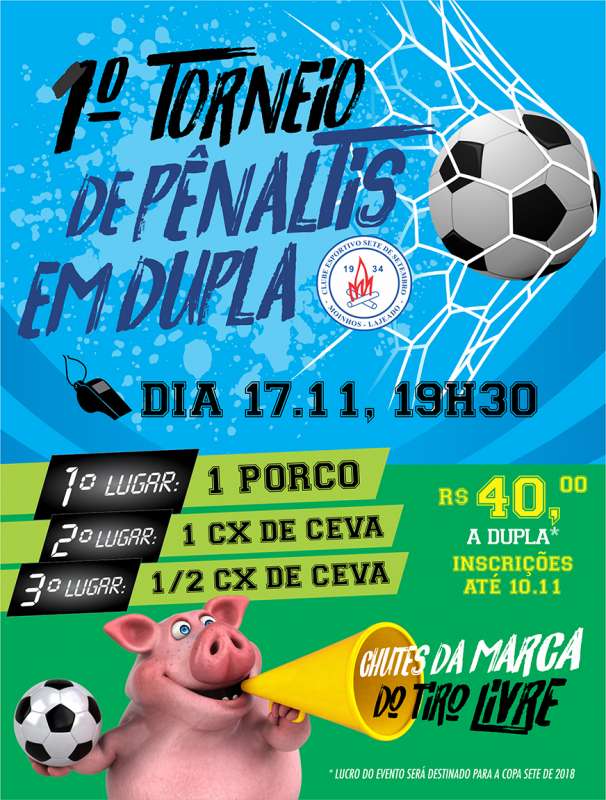 Cartaz de cena de pênalti de futebol