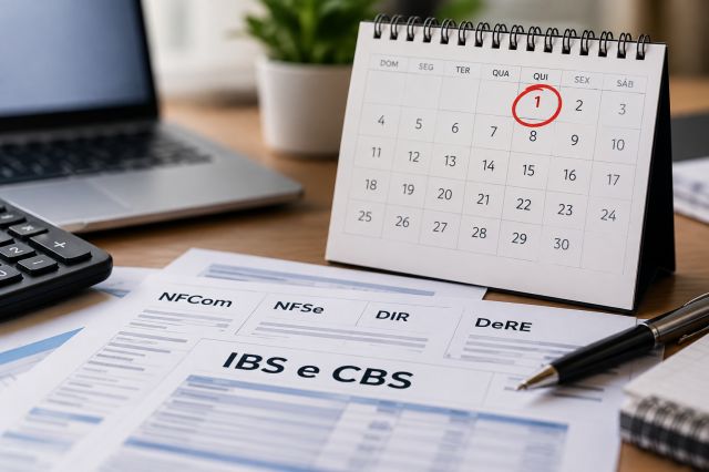 Destaque de IBS e CBS passa a ser obrigatório para NFCom, NFSe, DIR e eventos de tabela da DeRE nesta quinta (1º)
